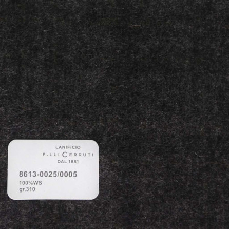 8613-0025/0005 Cerruti Lanificio - Vải Suit 100% Wool - Đen Trơn